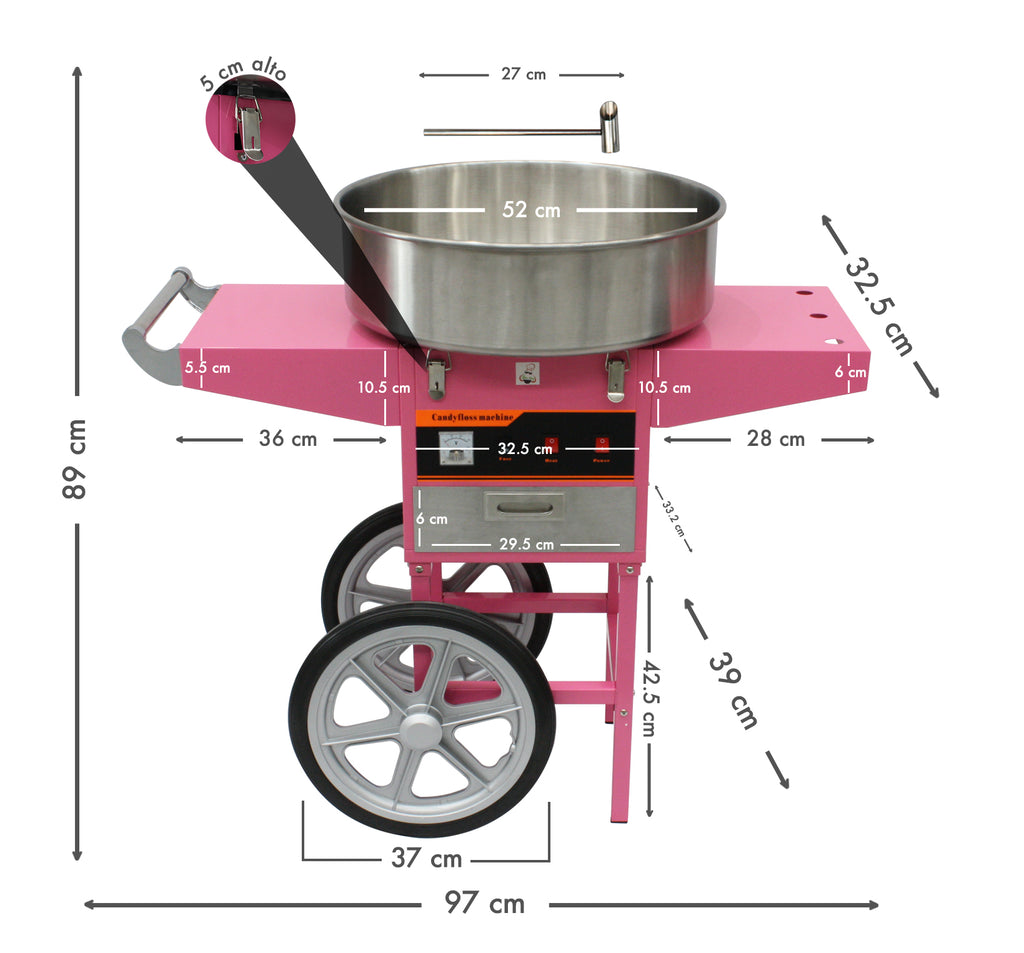 Máquina Algodón de Azúcar de Carrito | Envío Gratis