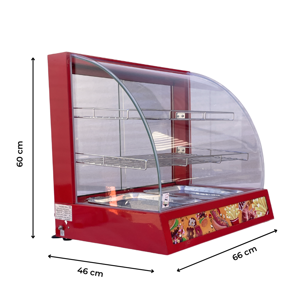 Vitrina Conservador Caliente Curva Mediana Mostrador