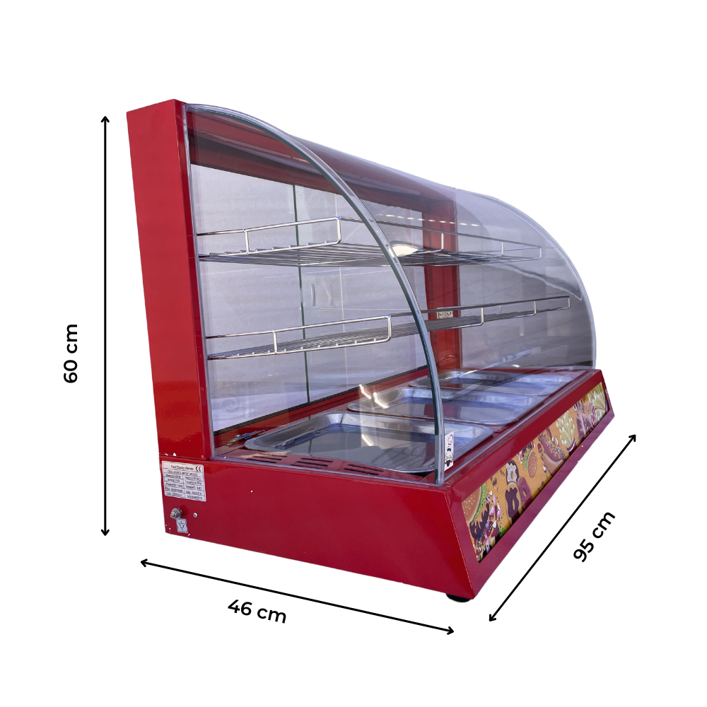 Vitrina Conservador Caliente Curva Grande Mostrador