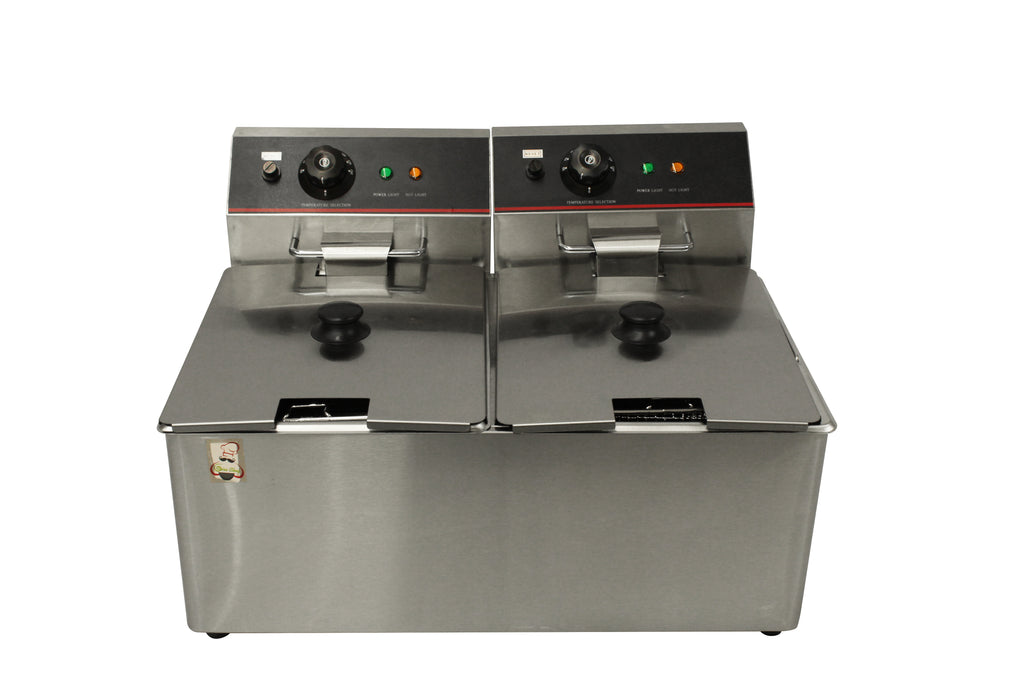 Freidora Industrial 8L Doble Acero Inox