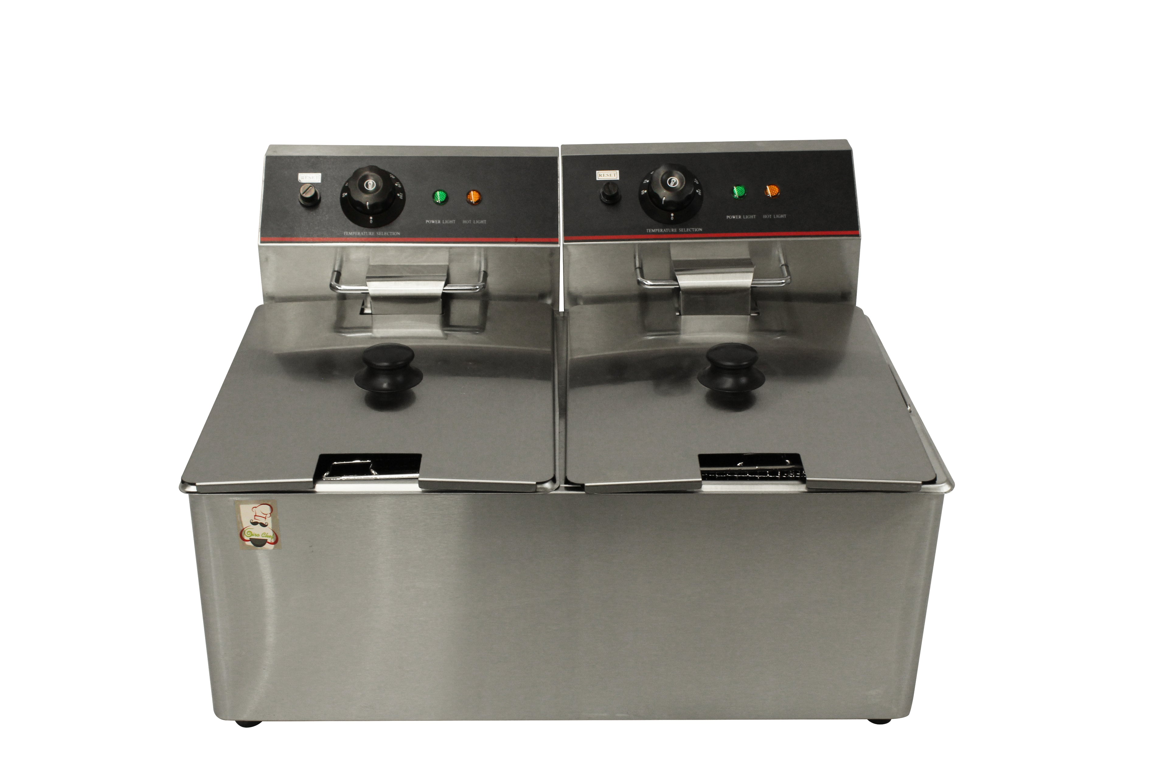 Freidora Industrial 8L Doble Acero Inox