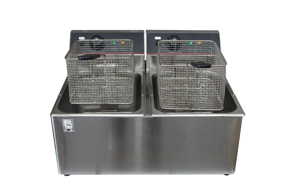 Freidora Industrial 8L Doble Acero Inox
